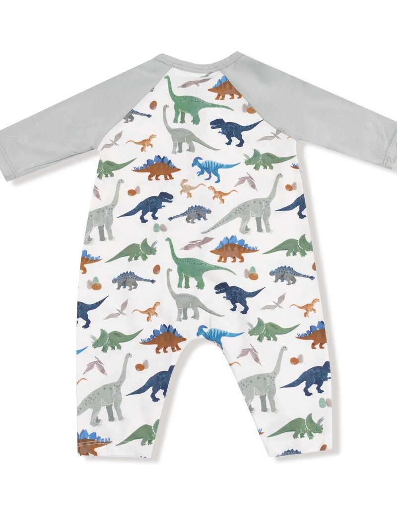 Angel Dear Washy Dinos  L/S Raglan Henley Romper