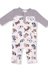 Angel Dear Cozy Pups Romper w/Contrast Sleeves