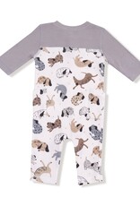 Angel Dear Cozy Pups Romper w/Contrast Sleeves
