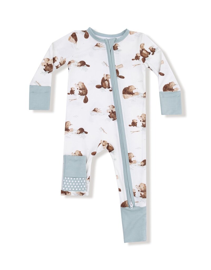 Angel Dear Baby Beavers 2 Way Zipper Romper