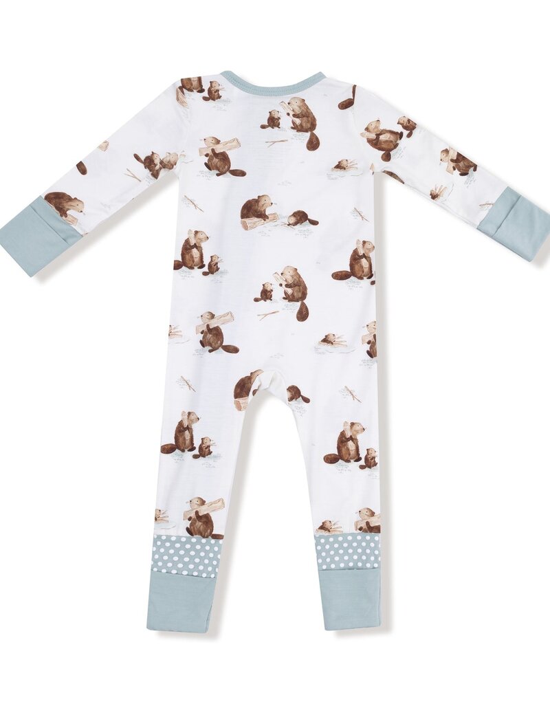 Angel Dear Baby Beavers 2 Way Zipper Romper