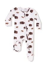 Angel Dear Bison 2 Way Zipper Footie Ivory