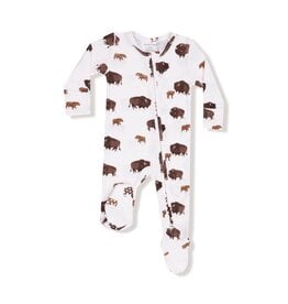 Angel Dear Bison 2 Way Zipper Footie Ivory