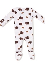Angel Dear Bison 2 Way Zipper Footie Ivory