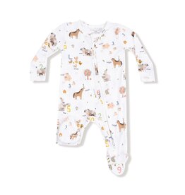 Angel Dear Farm Sounds 2 Way Zipper Footie Lt Red