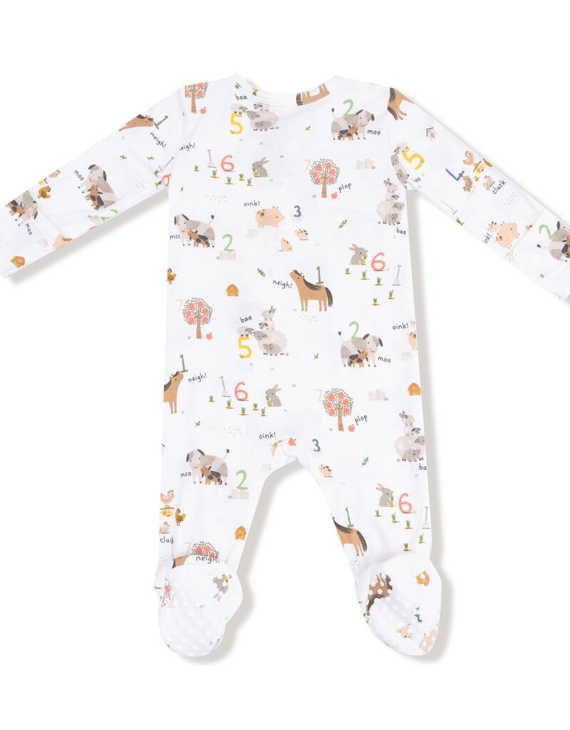 Angel Dear Farm Sounds 2 Way Zipper Footie Lt Red