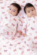Angel Dear Candy Cane Bows 2 Way Zipper Ruffle Back Footie