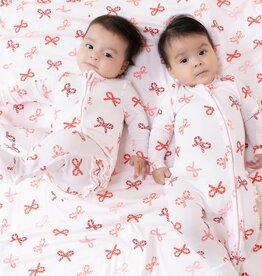 Angel Dear Candy Cane Bows 2 Way Zipper Ruffle Back Footie