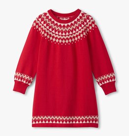 Hatley Kids SALE holiday fair isle swing sweater dress chex red