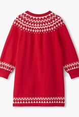 Hatley Kids holiday fair isle swing sweater dress chex red