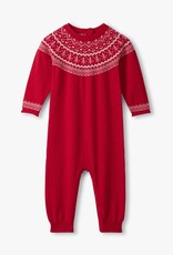 Hatley Kids fair isle sweater romper chex red
