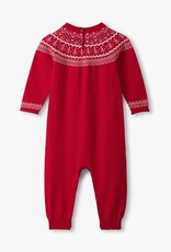 Hatley Kids fair isle sweater romper chex red