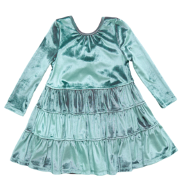 Pink Chicken SALE girls pearl dress - teal velour