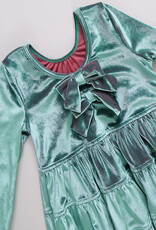 Pink Chicken girls pearl dress - teal velour