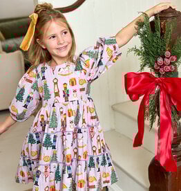 Pink Chicken girls peachy dress - lavender nutcracker