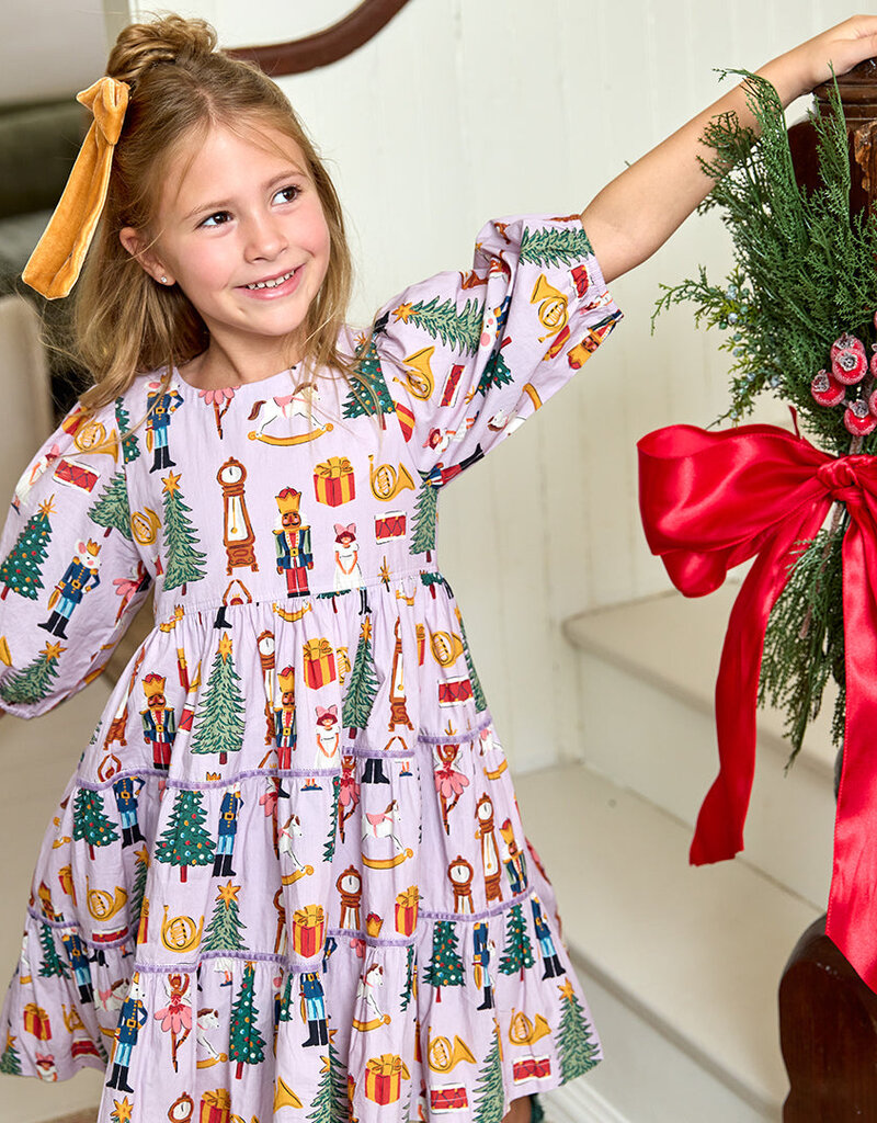 Pink Chicken girls peachy dress - lavender nutcracker