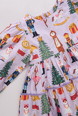 Pink Chicken girls peachy dress - lavender nutcracker