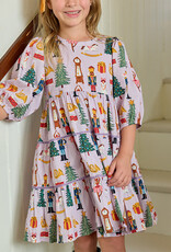 Pink Chicken girls peachy dress - lavender nutcracker
