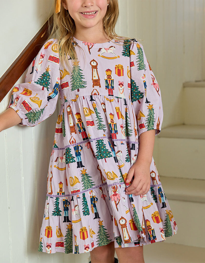 Pink Chicken girls peachy dress - lavender nutcracker