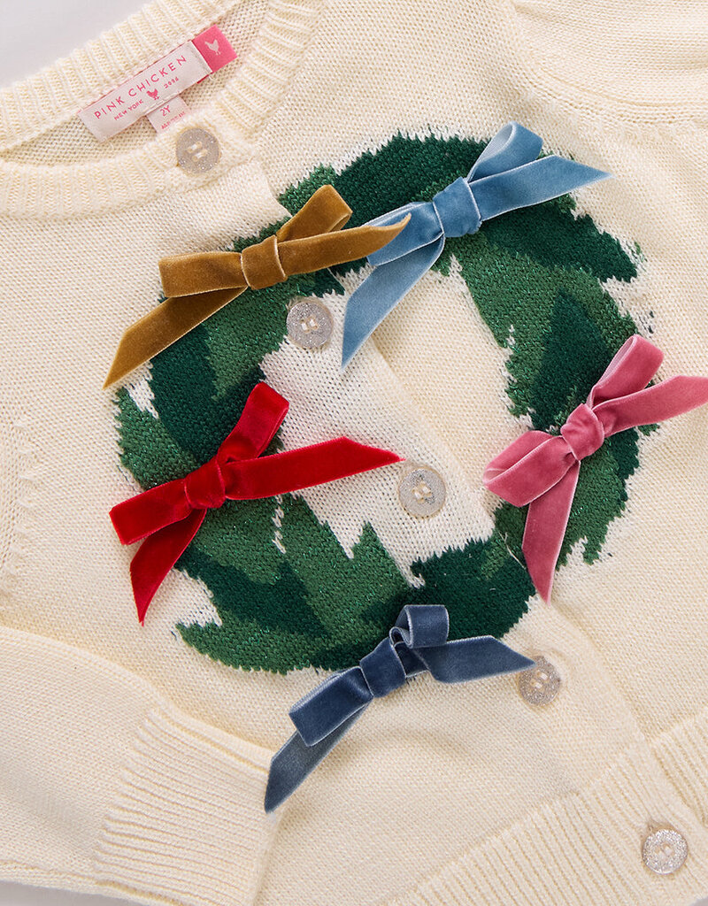 Pink Chicken girls constance sweater - holiday wreath