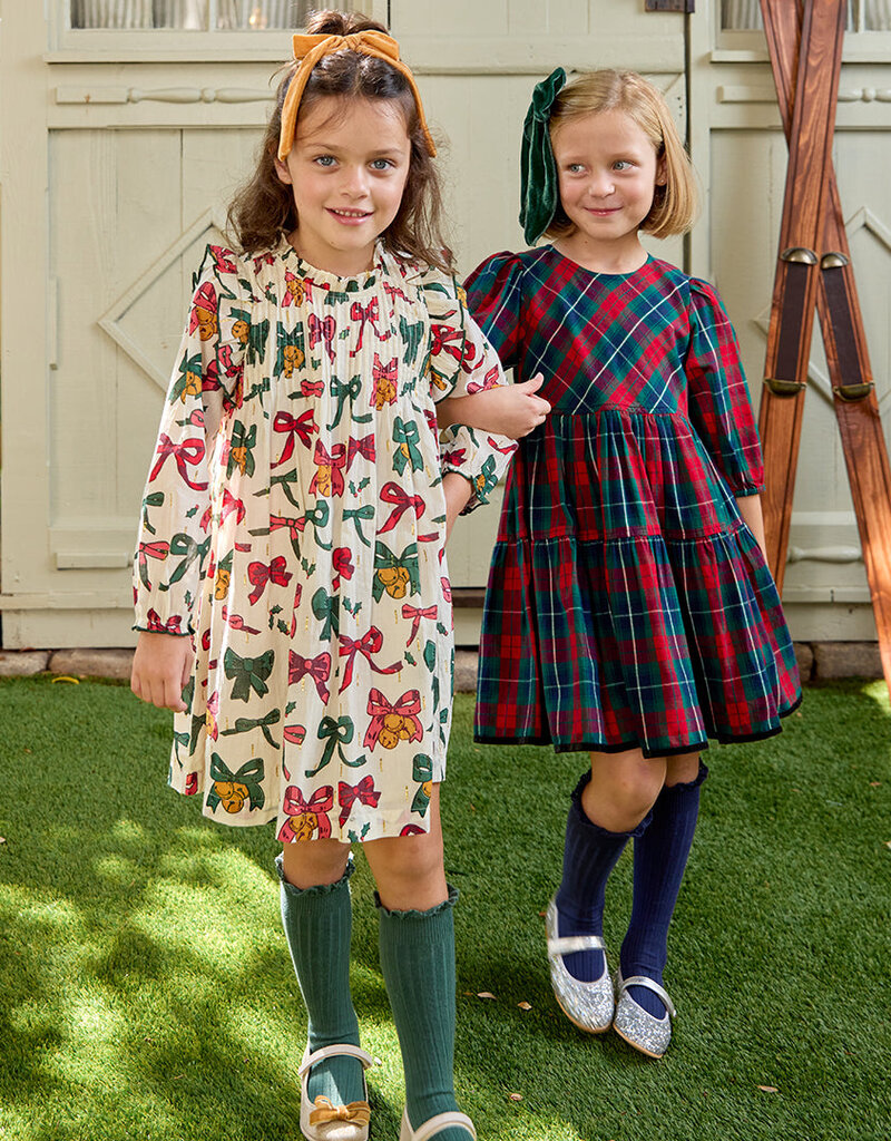 Pink Chicken girls jaipur dress - christmas bows and bells