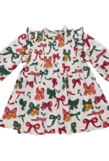Pink Chicken girls jaipur dress - christmas bows and bells
