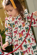 Pink Chicken girls jaipur dress - christmas bows and bells