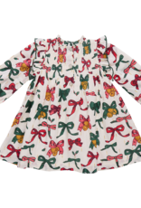Pink Chicken girls jaipur dress - christmas bows and bells