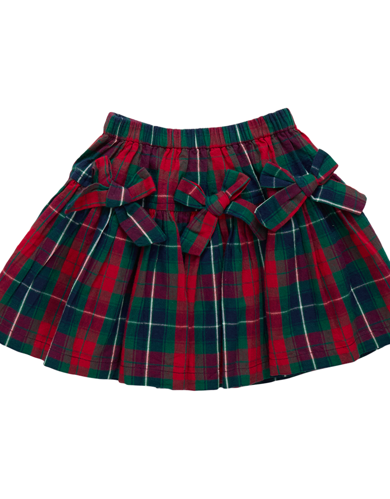 Pink Chicken girls maribelle bow skirt - red tartan