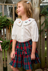 Pink Chicken girls maribelle bow skirt - red tartan