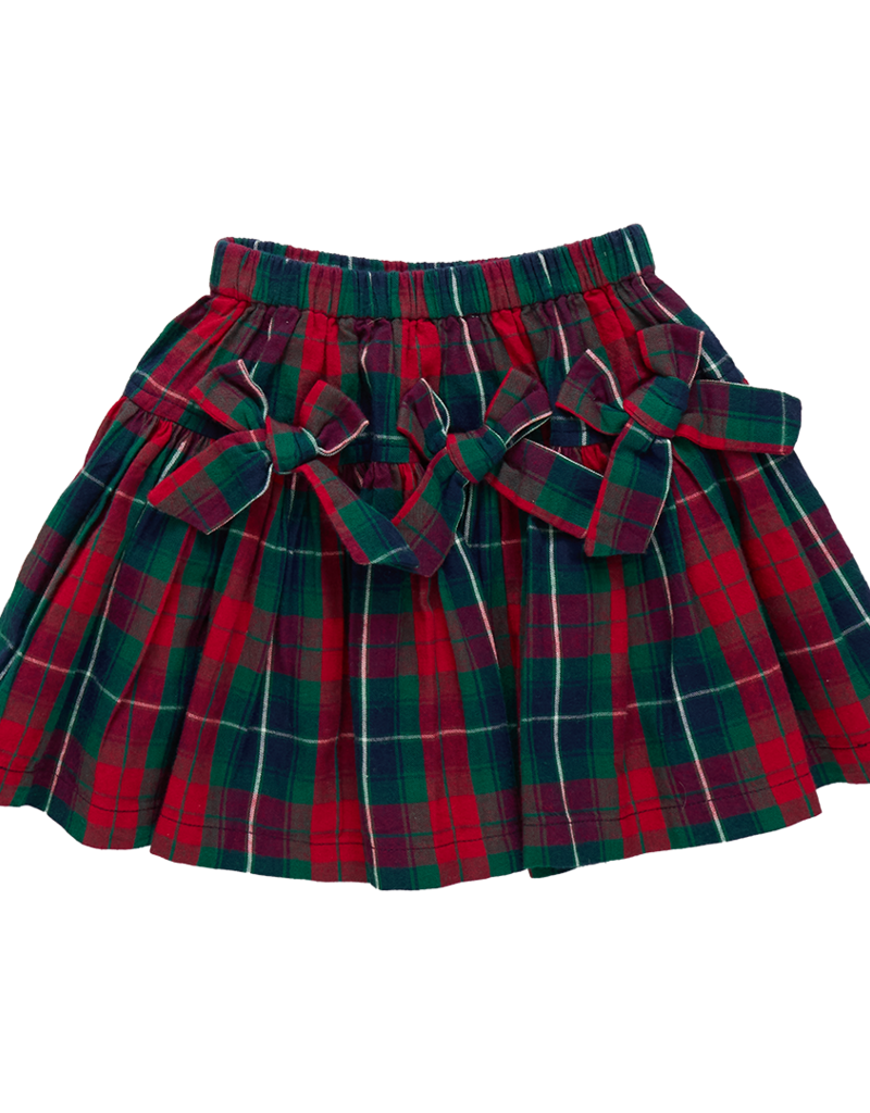 Pink Chicken girls maribelle bow skirt - red tartan