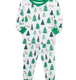 Little Me christmas trees 2pc pj