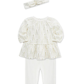 Little Me gold trees tunic set