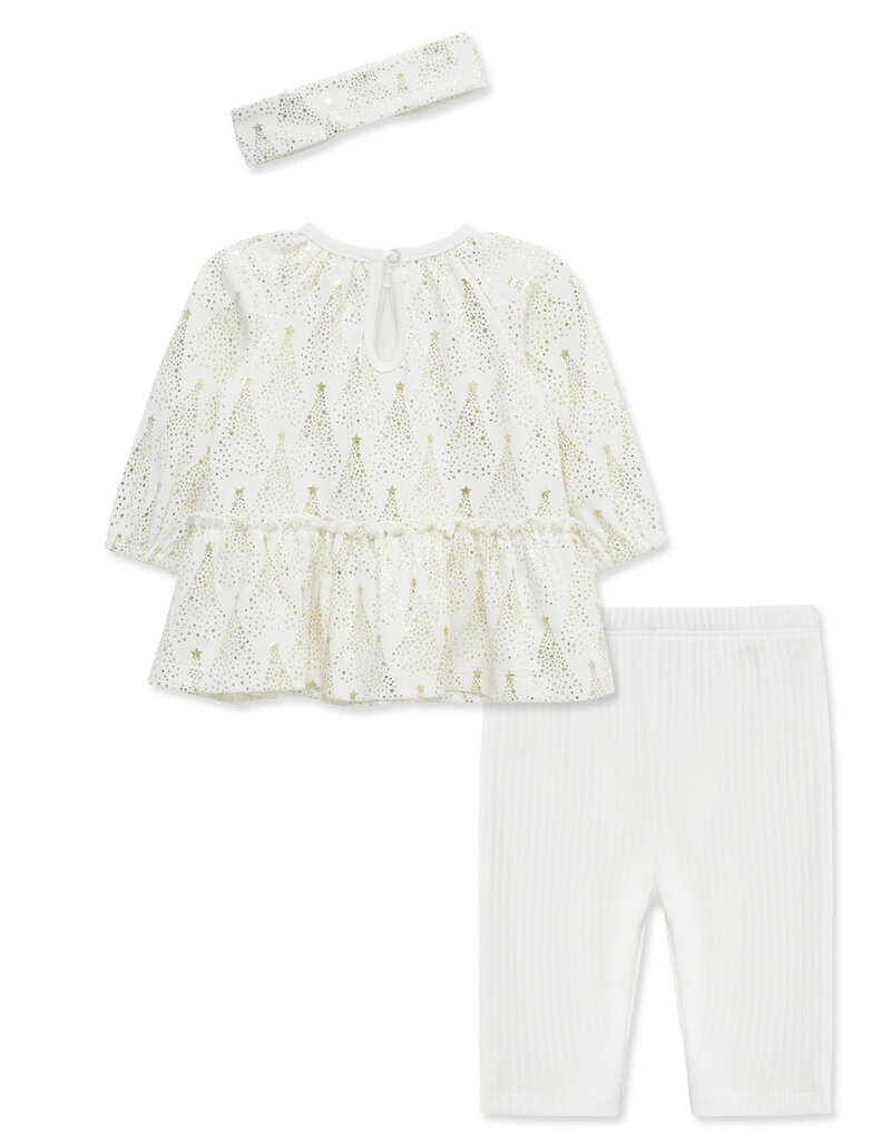 Little Me gold trees tunic set