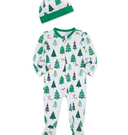 Little Me christmas trees footie