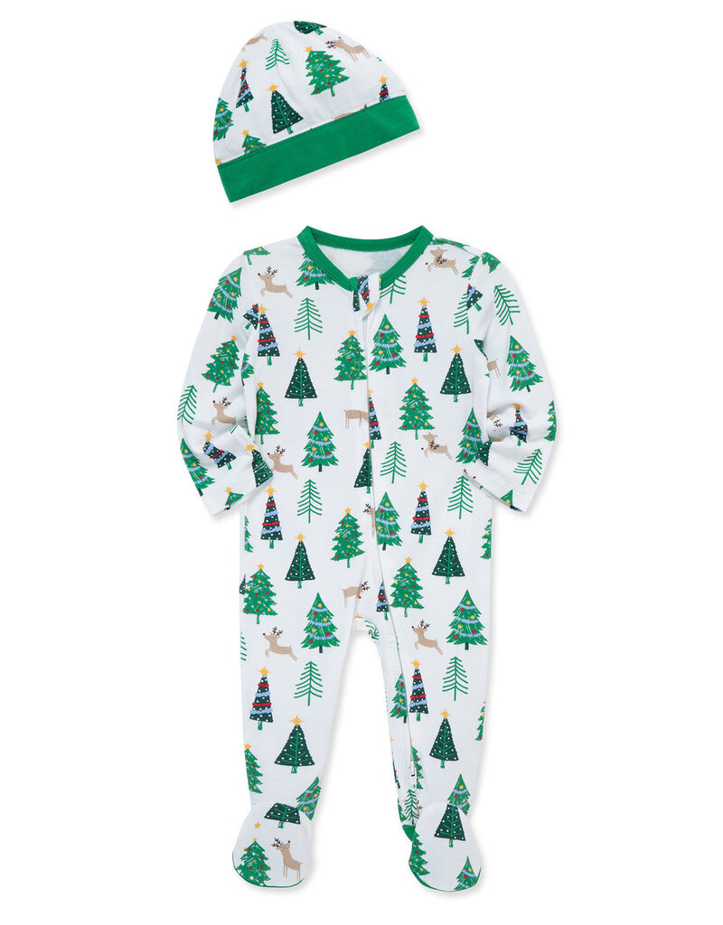 Little Me christmas trees footie