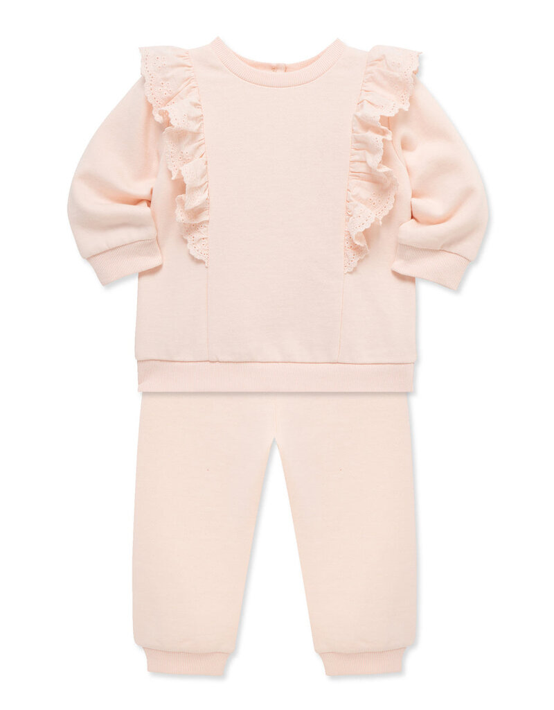 Little Me soft pink sweatshirt set