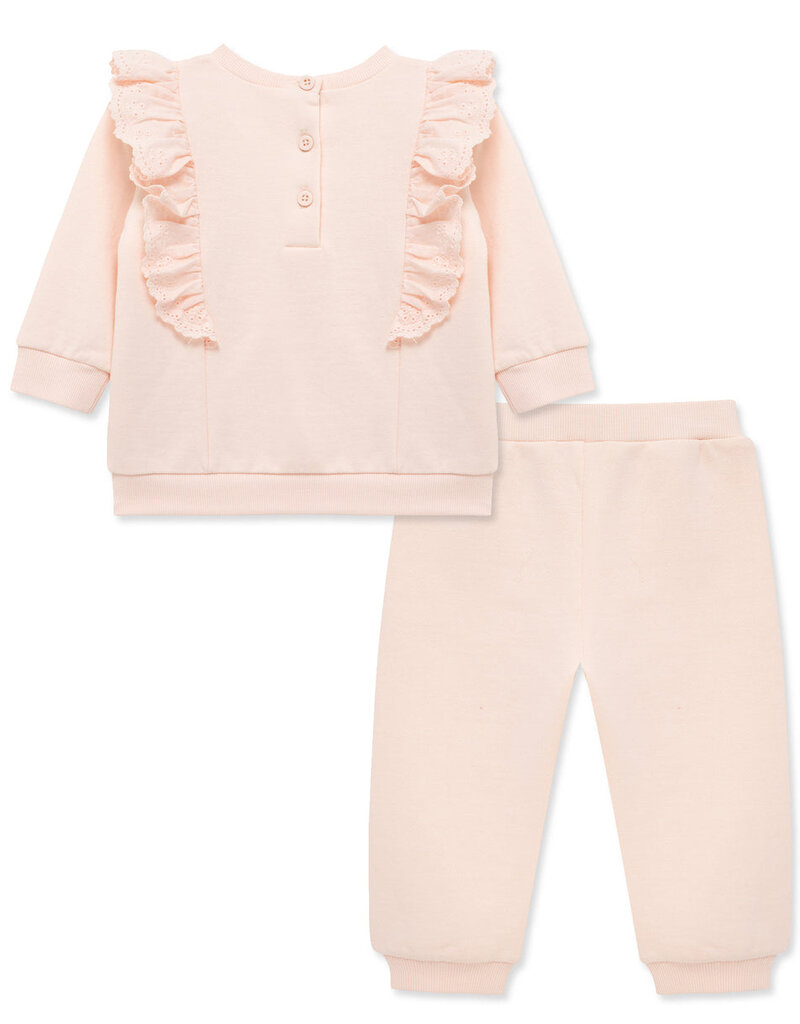 Little Me soft pink sweatshirt set