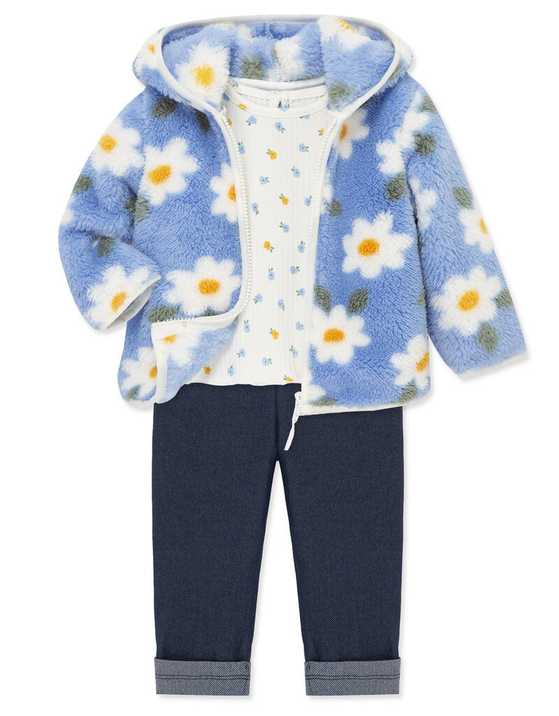 Little Me floral 3pc sherpa set
