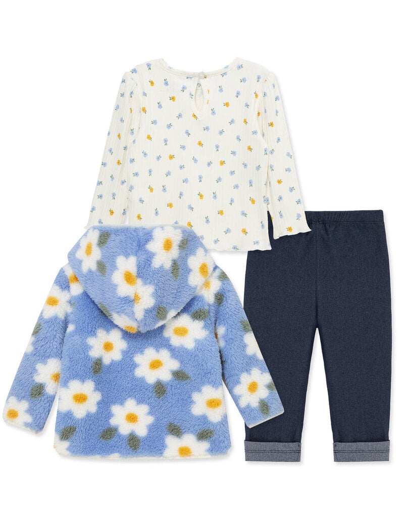 Little Me floral 3pc sherpa set