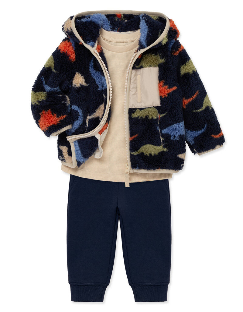 Little Me dino 3pc sherpa set