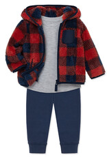 Little Me check 3pc sherpa set