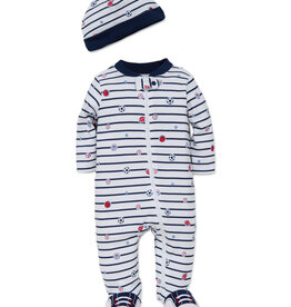 Little Me Sports Star Footie w/Hat