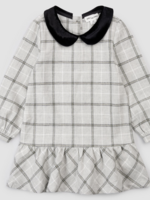 miles the label SALE. L/S DRESS WOVEN-LT GREY PLAID