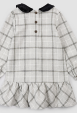 miles the label L/S DRESS WOVEN-LT GREY PLAID