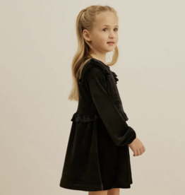 miles the label BLACK L/S VELOUR DRESS KNIT