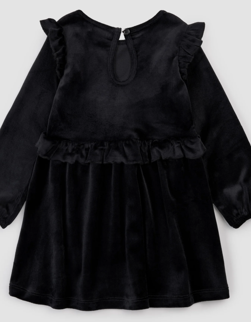 miles the label BLACK L/S VELOUR DRESS KNIT