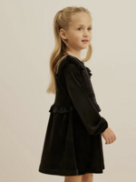 miles the label SALE. BLACK L/S VELOUR DRESS KNIT
