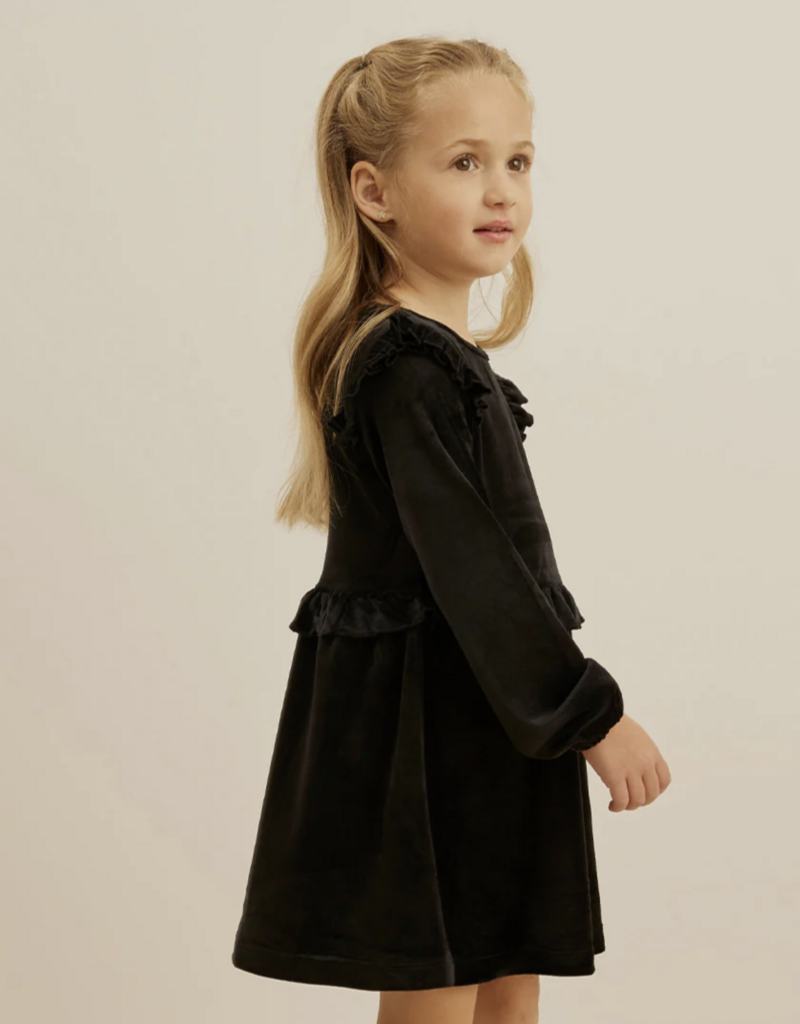 miles the label BLACK L/S VELOUR DRESS KNIT