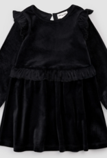 miles the label BLACK L/S VELOUR DRESS KNIT
